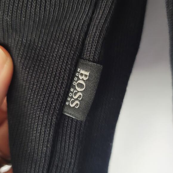 Hugo Boss- Men's Sidney Zip Neck Sweater- Black in color- size Medium - Picture 4 of 11